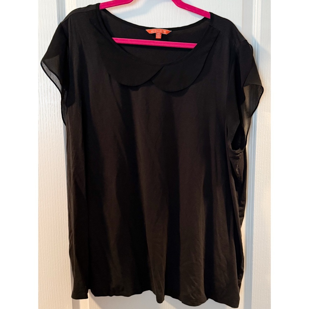 Modcloth Black Blouse with Peter Pan Collar